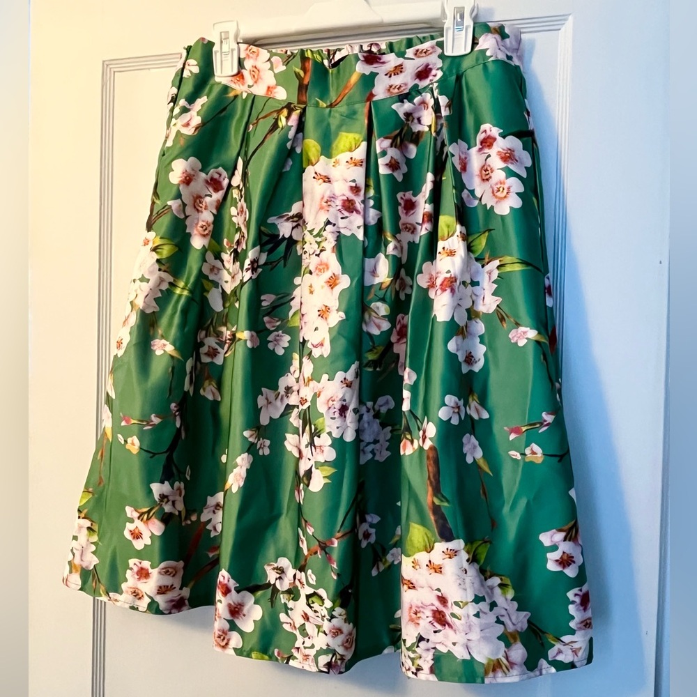 Choies Green Pleated Retro Skirt XL